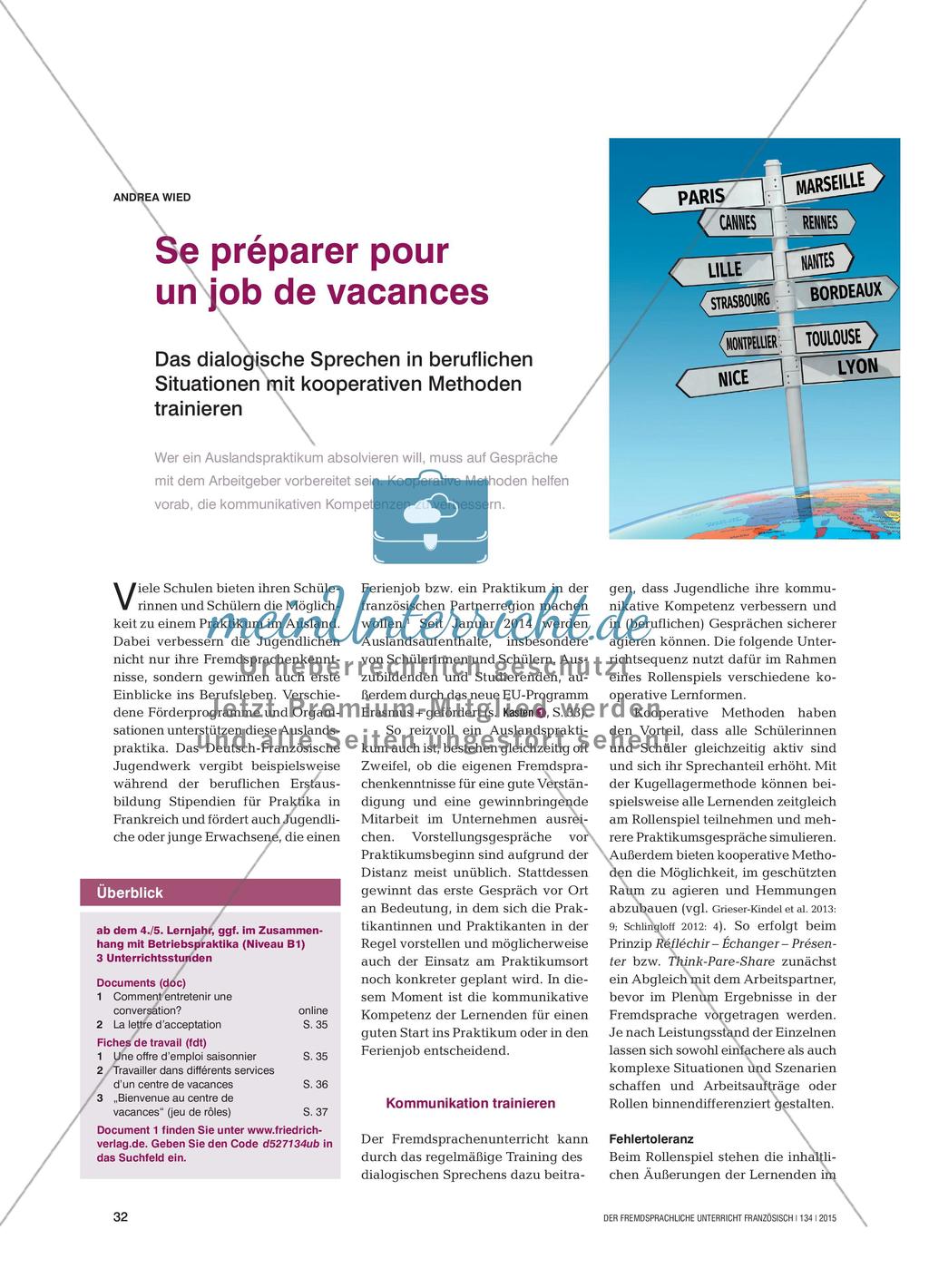 Dialogisches Sprechen in Berufssituationen Preview 1