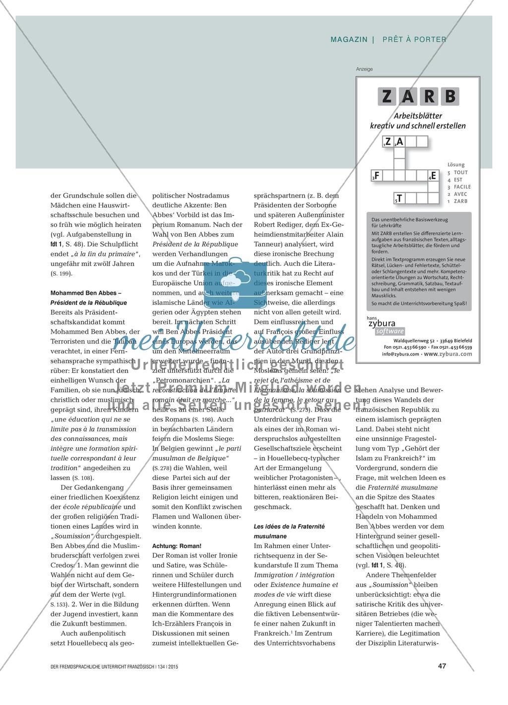 Romanarbeit: „Soumission“ Preview 2