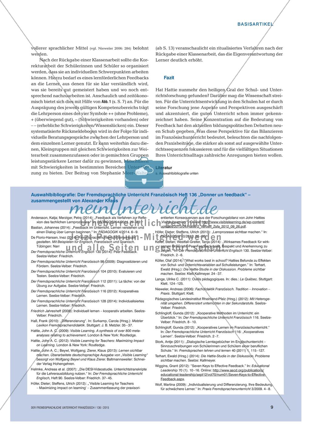 Feedback im Französischunterricht Preview 8