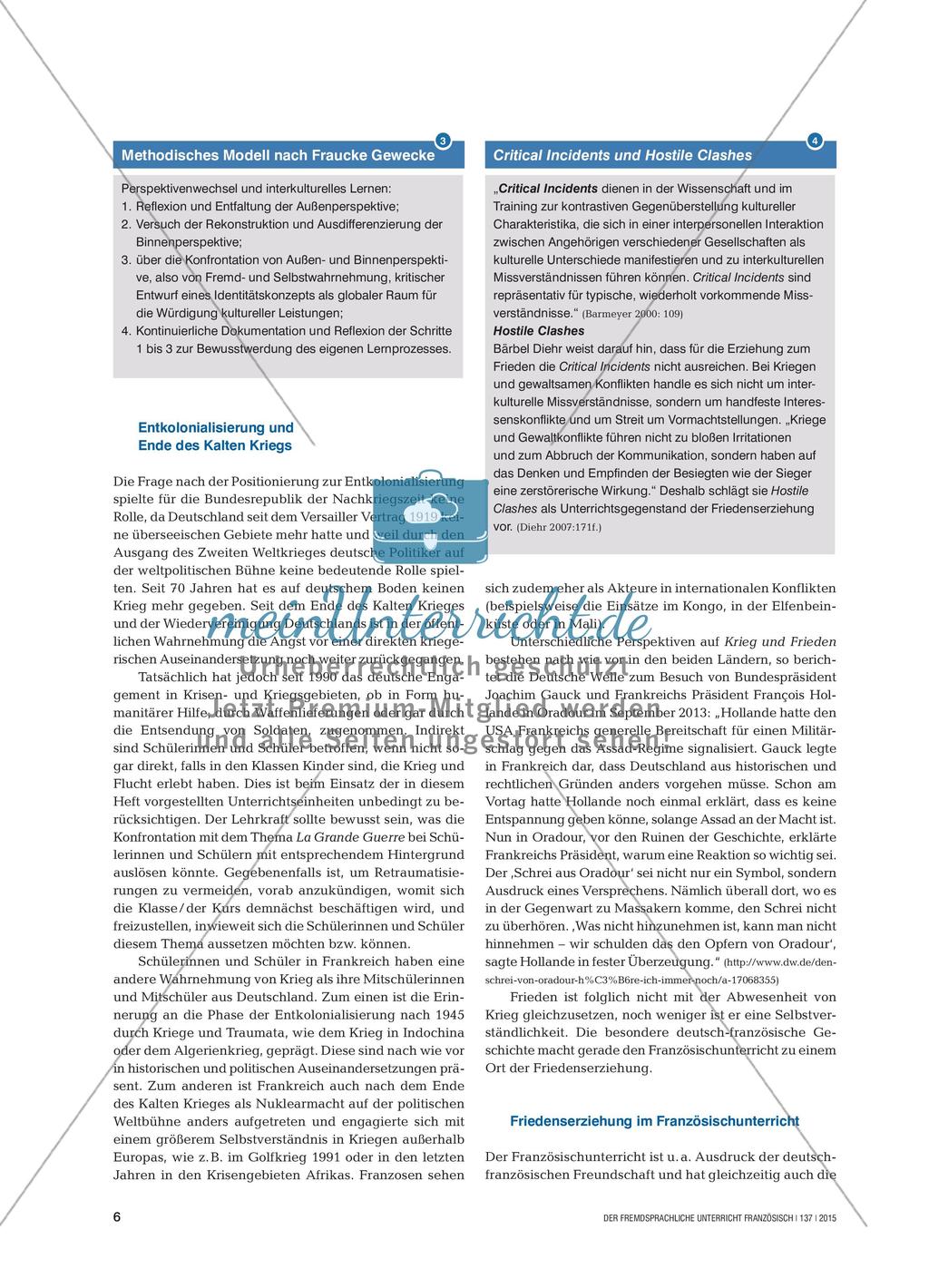 Friedenserziehung im Französischunterricht Preview 5