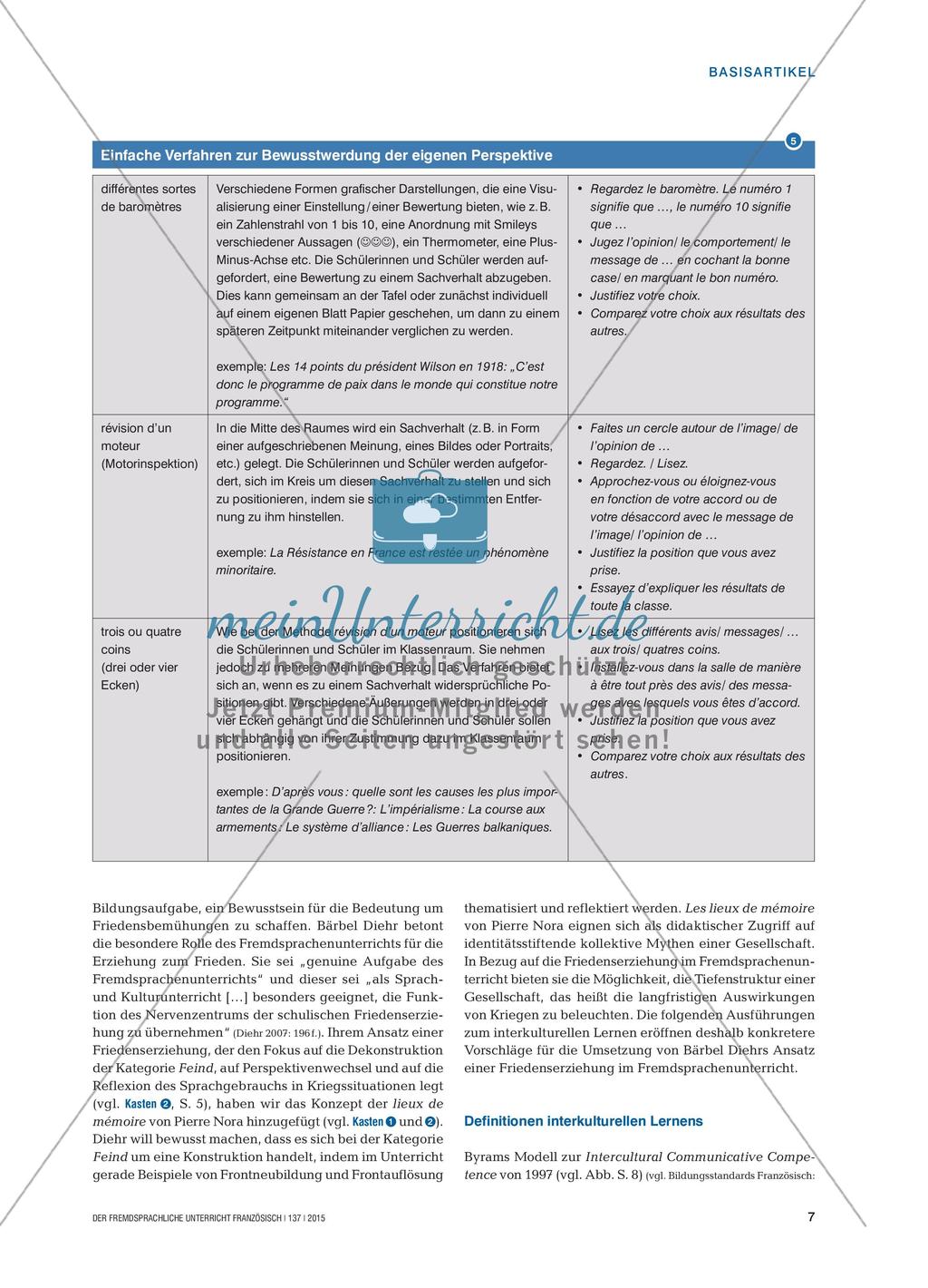Friedenserziehung im Französischunterricht Preview 6