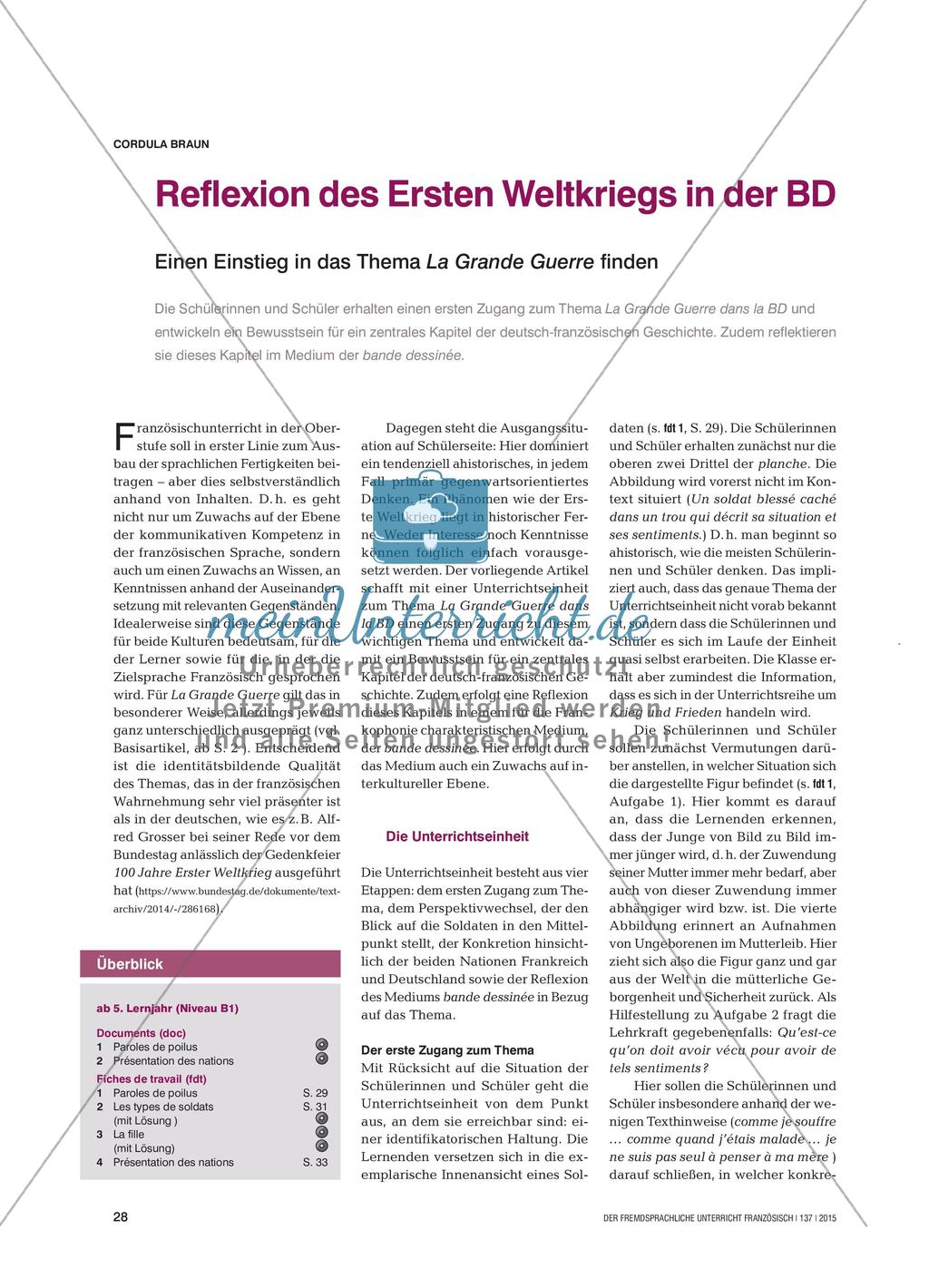 Reflexion des Ersten Weltkriegs Preview 1