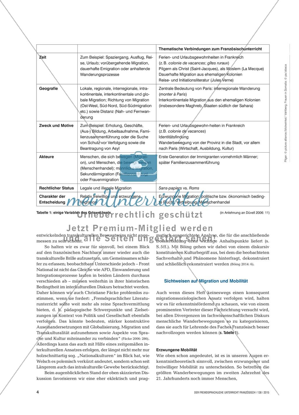 Dossierarbeit: Migration et mouvement Preview 3