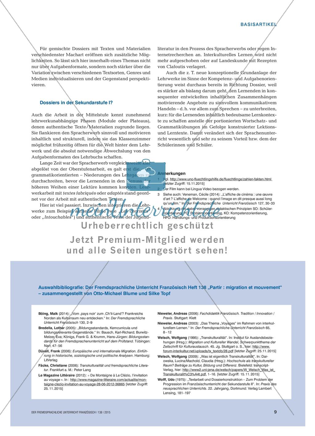 Dossierarbeit: Migration et mouvement Preview 8