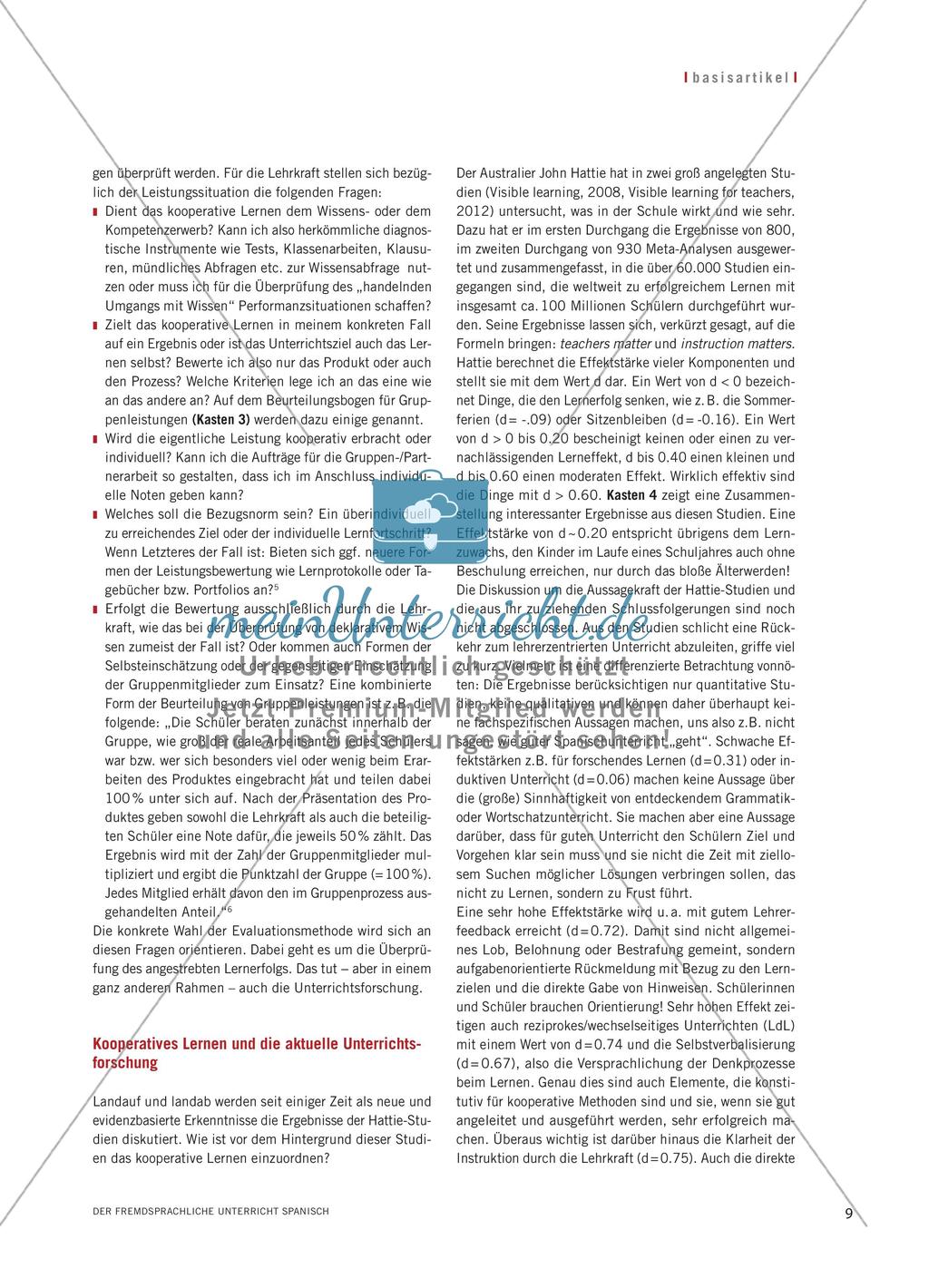 Kooperatives Lernen im Spanischunterricht Preview 6