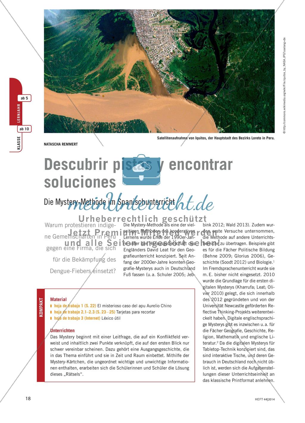 Descubrir pistas y encontrar soluciones - Die Mystery-Methode im Spanischunterricht Preview 1