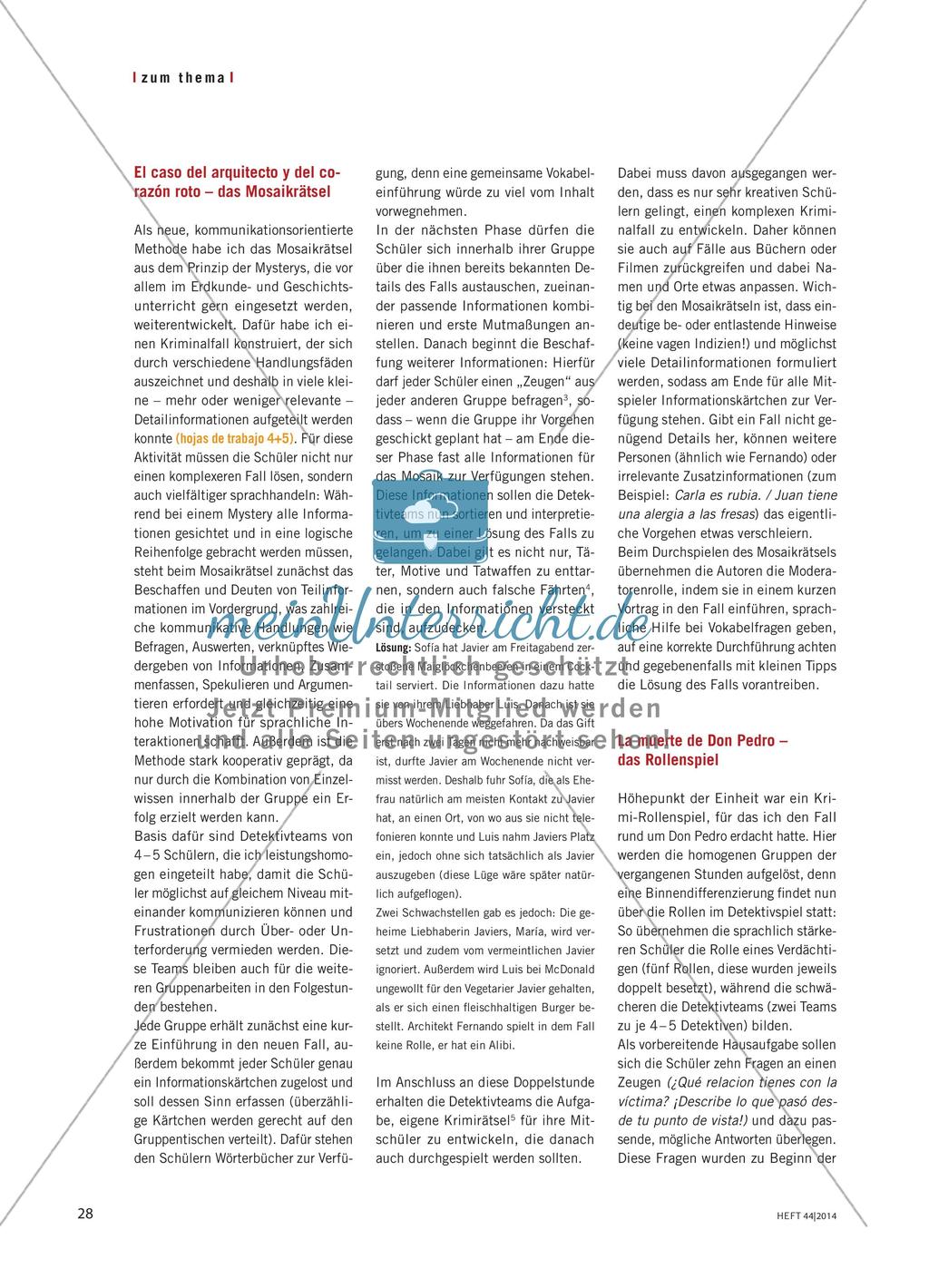 Investigar un crimen - Interaktive Krimirätsel zur Förderung der kommunikativen Kompetenz Preview 3