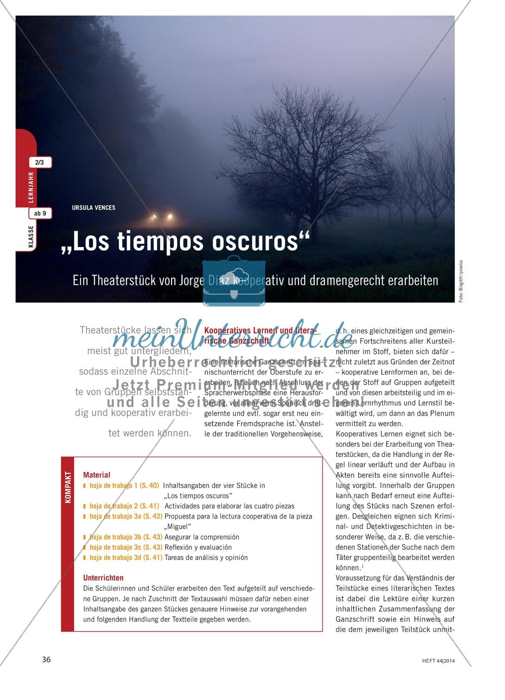 „Los tiempos oscuros“ - Ein Theaterstück von Jorge Díaz kooperativ und dramengerecht erarbeiten Preview 1