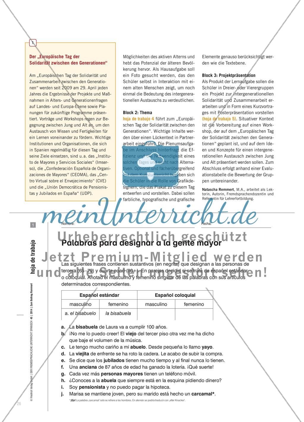 Solidarität zwischen den Generationen - Eine Lernaufgabe im Spanischunterricht Preview 3