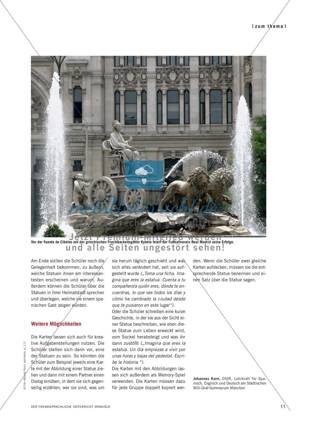 Estatuas de Madrid - Eine Zuordnungsaufgabe zum Kennenlernen und Wiedererkennen Preview 2