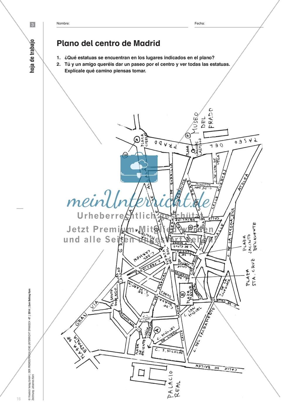 Estatuas de Madrid - Eine Zuordnungsaufgabe zum Kennenlernen und Wiedererkennen Preview 7