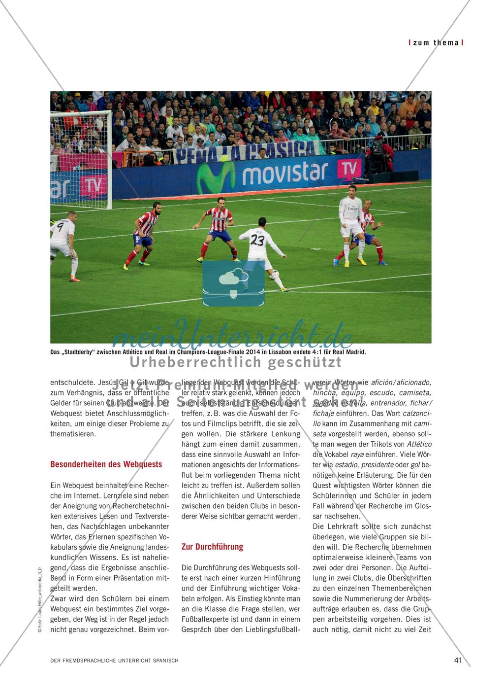 Una ciudad, dos grandes equipos - Ein Webquest zu Real Madrid und Atlético Madrid Preview 2