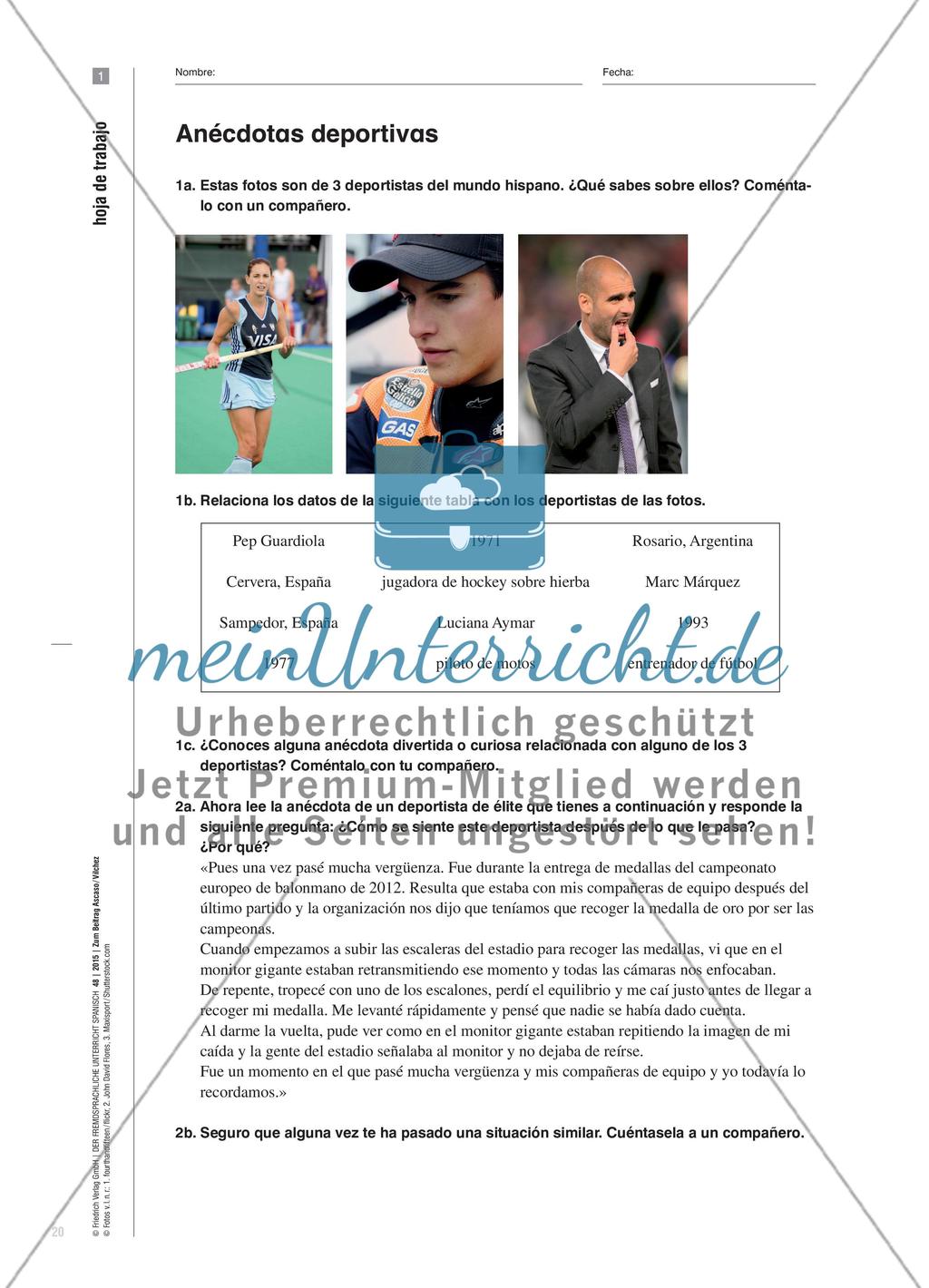 Anécdotas de deportistas del mundo hispano - Aprendizaje a través de un género textual: la anécdota Preview 3