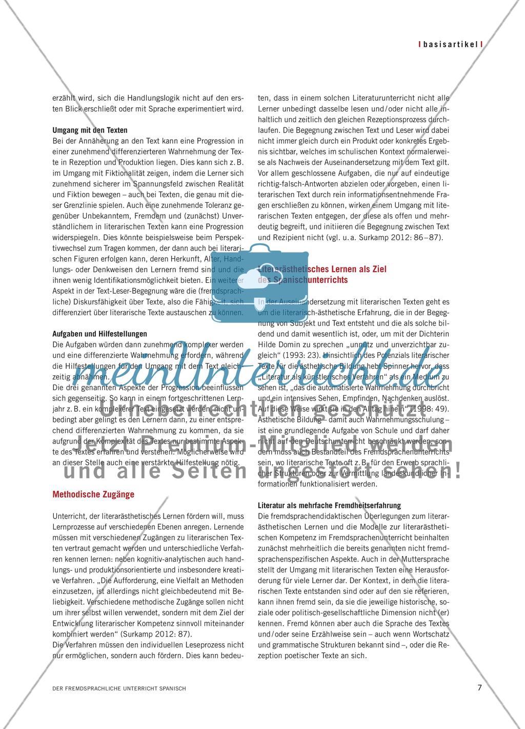 „Un lujo de primera necesidad“ - Literarästhetisches Lernen im Spanischunterricht Preview 4