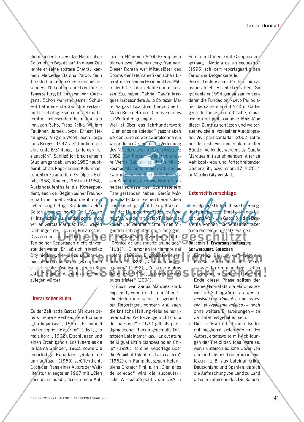 Gabriel García Márquez - Phantasie und Literatur, Magie und Realität Preview 3