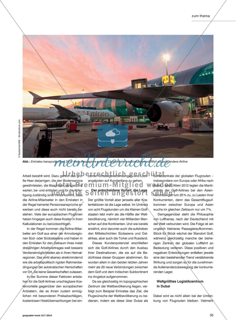 Wettlauf um die Startbahn - Ein Gruppenpuzzle zur Rolle Arabiens im internationalen Flugmarkt Preview 2