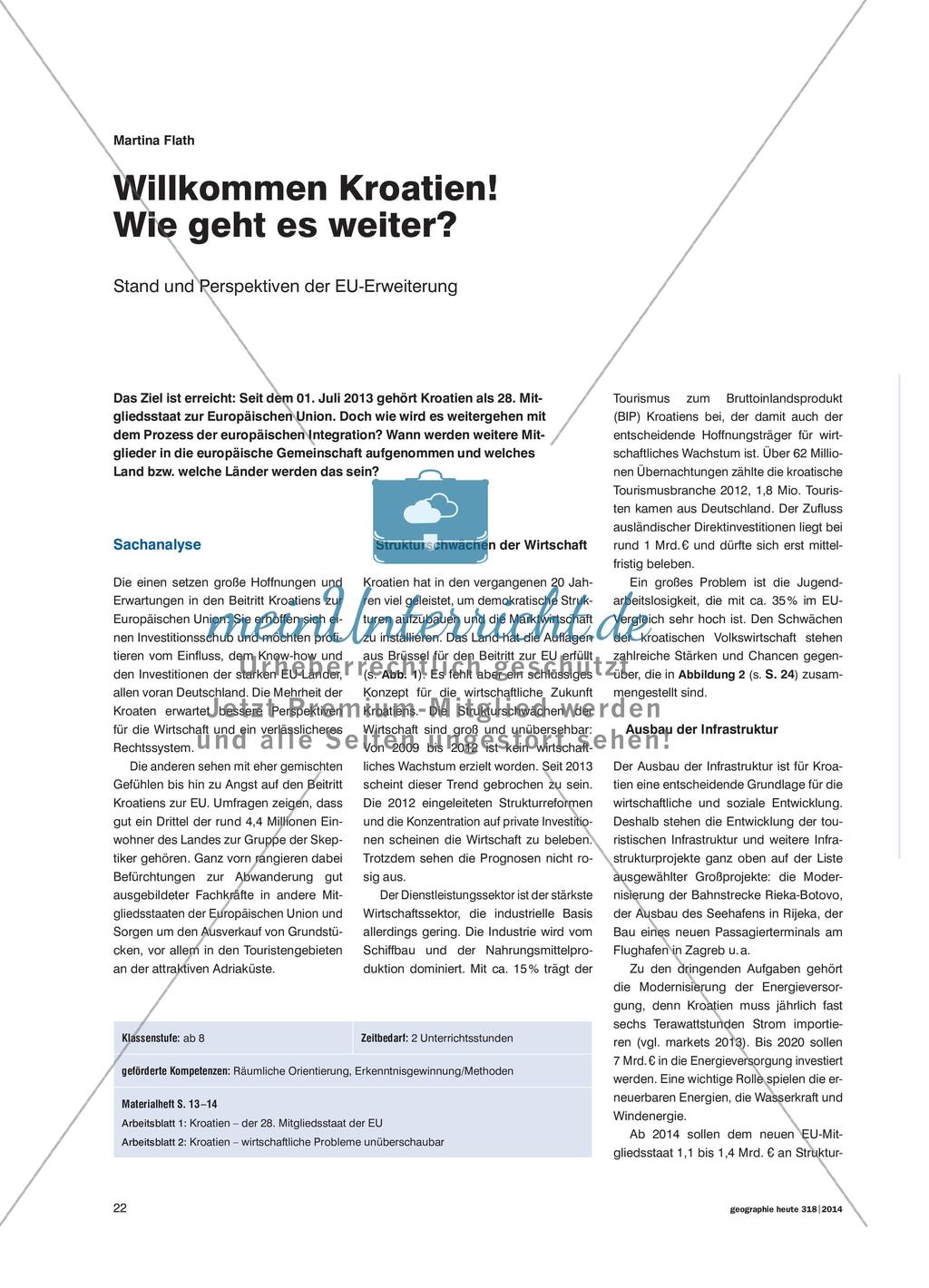 Willkommen Kroatien! Wie geht es weiter? - Stand und Perspektiven der EU-Erweiterung Preview 1