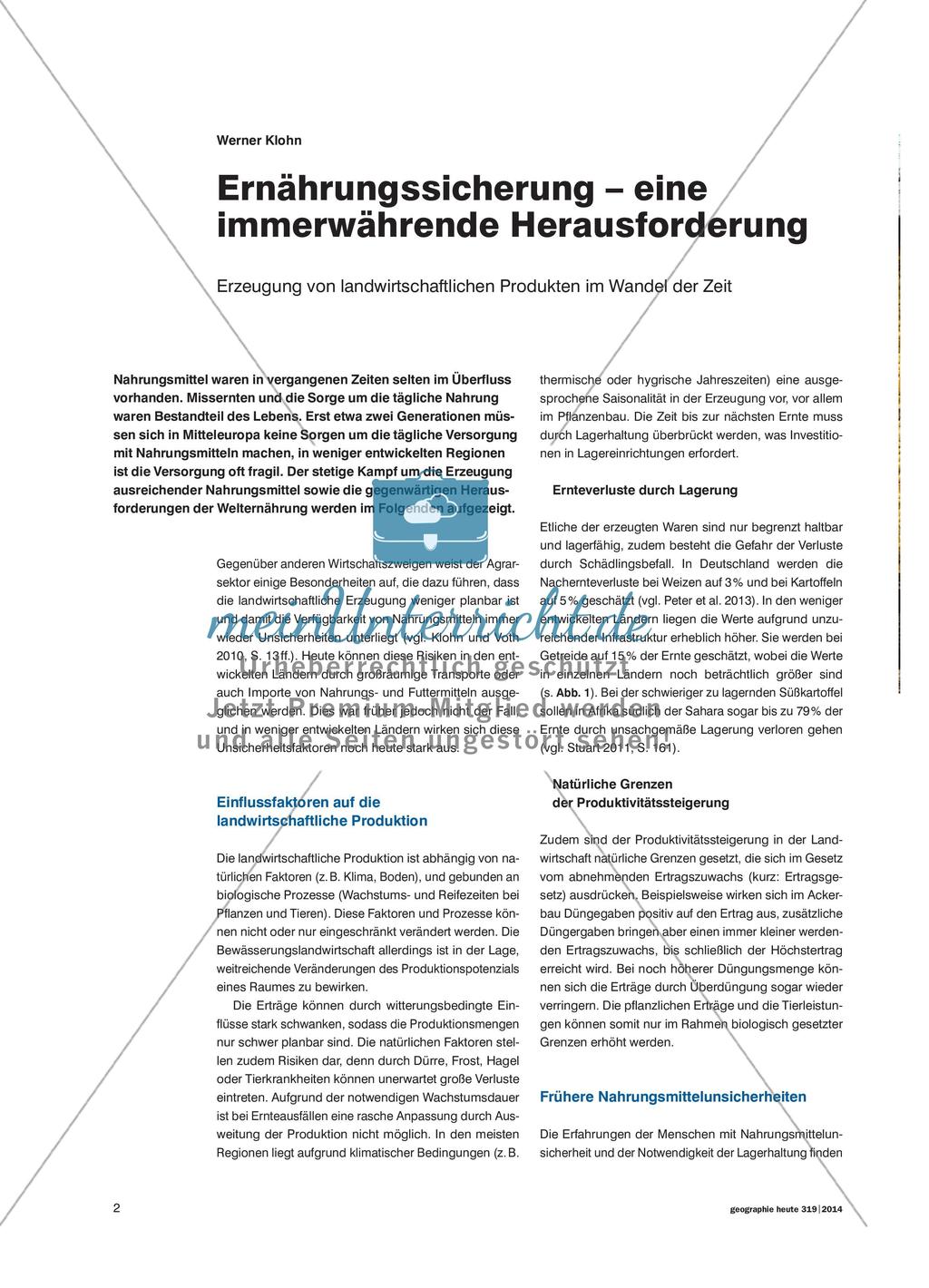 Ernährungssicherung – eine immerwährende Herausforderung Preview 1