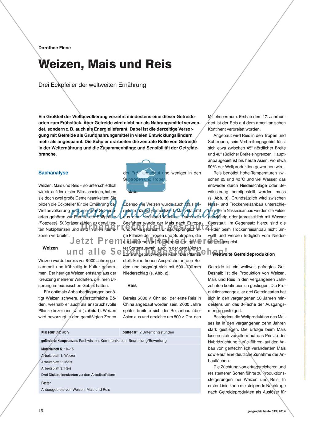 Weizen, Mais und Reis - Drei Eckpfeiler der weltweiten Ernährung Preview 1