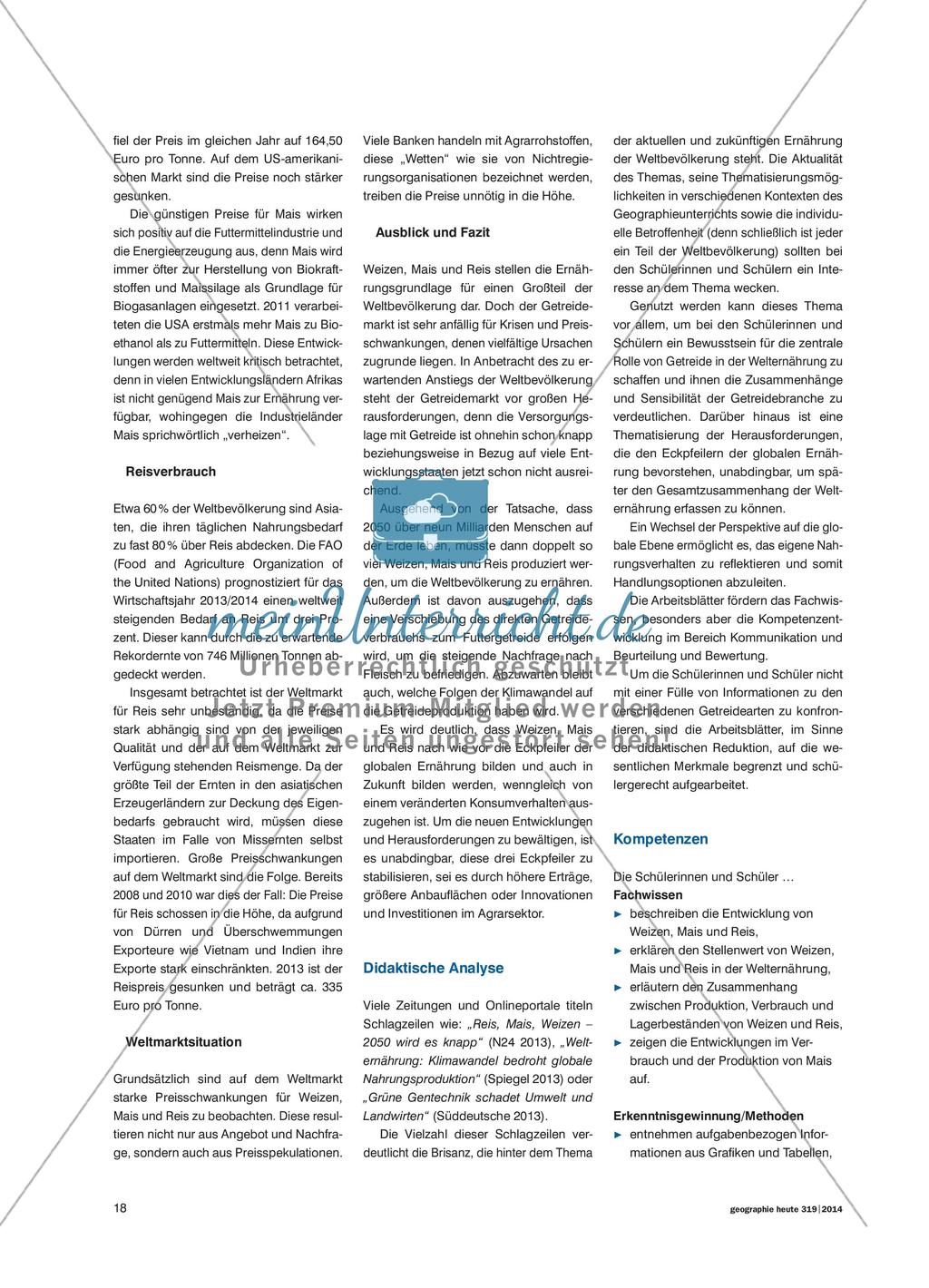 Weizen, Mais und Reis - Drei Eckpfeiler der weltweiten Ernährung Preview 3