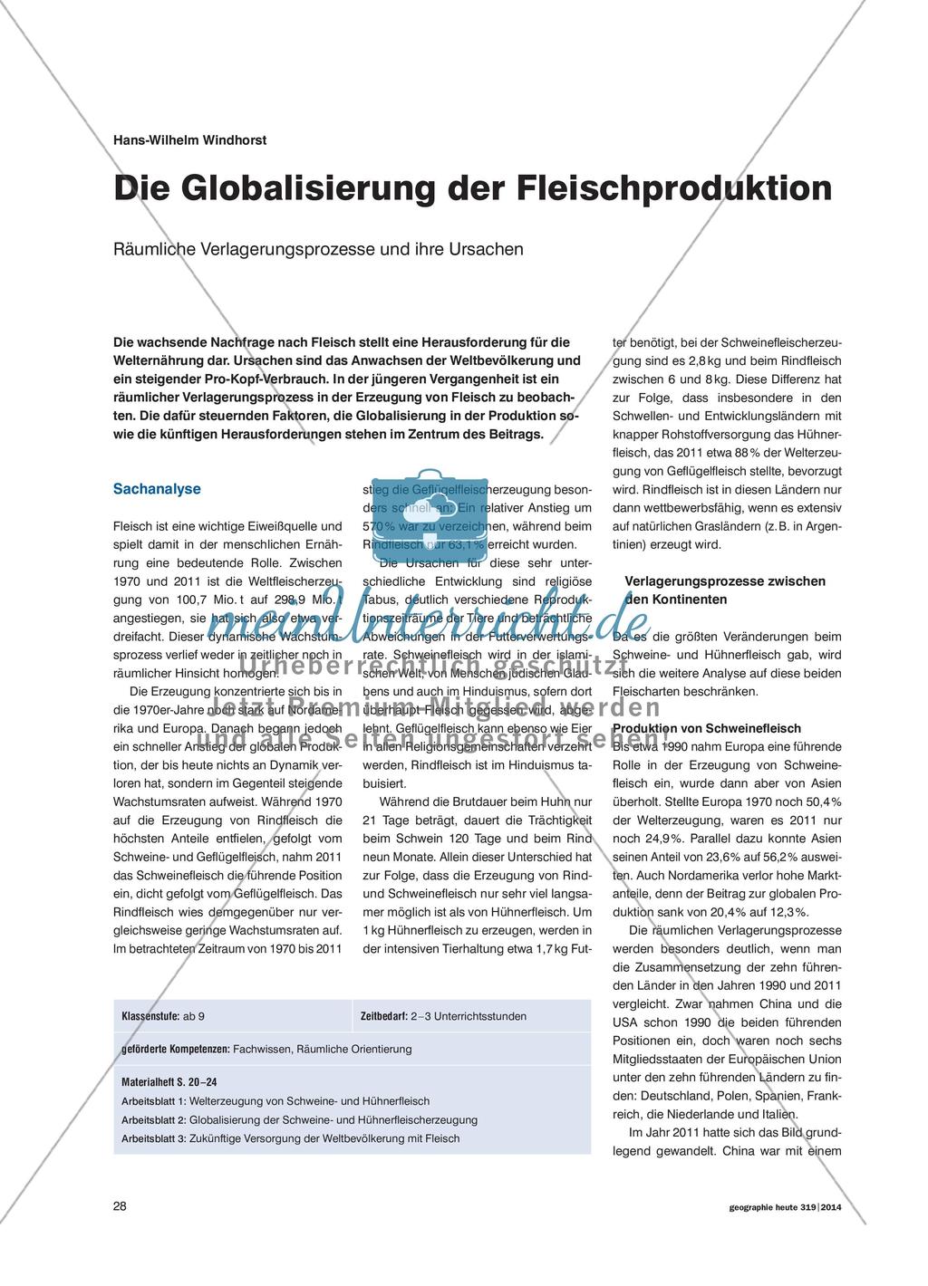 Die Globalisierung der Fleischproduktion - Räumliche Verlagerungsprozesse und ihre Ursachen Preview 1
