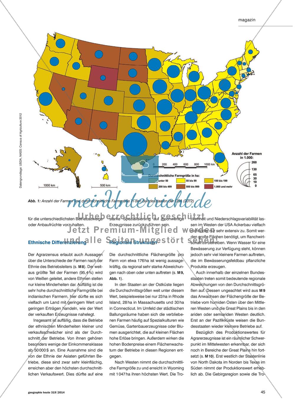 Die derzeitigen Strukturen der US-Landwirtschaft - Ergebnisse des