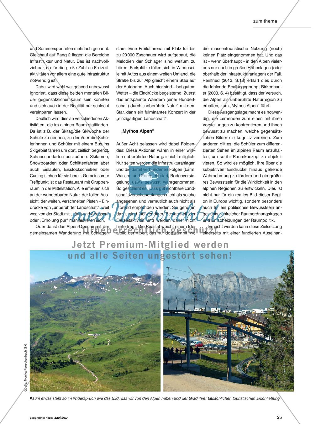 Die Alpen: Mythos unberührter Natur - Die touristische Nutzung der Alpen bewerten Preview 3