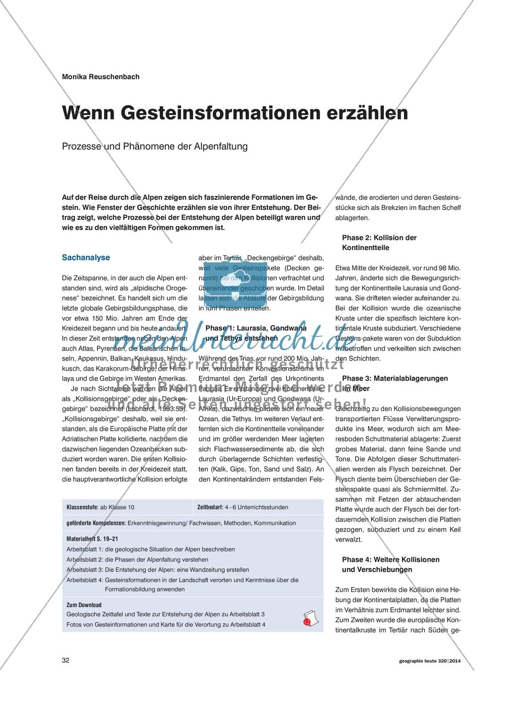 Wenn Gesteinsformationen erzählen - Prozesse und Phänomene der Alpenfaltung Preview 1