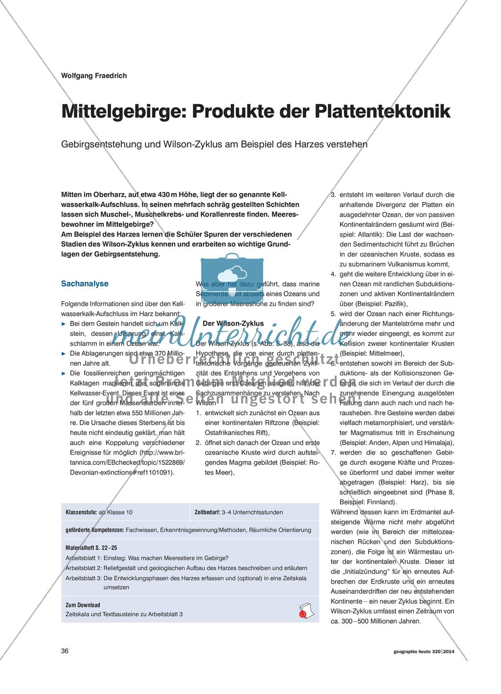 Mittelgebirge: Produkte der Plattentektonik Preview 1