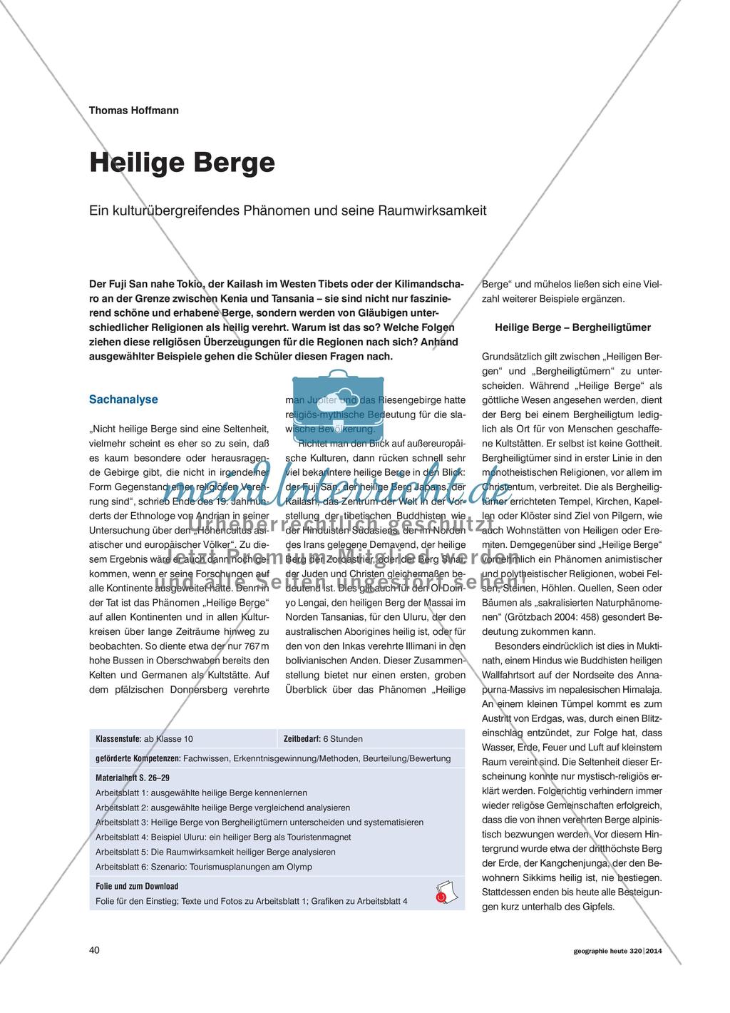 Heilige Berge - Ein kulturübergreifendes Phänomen und seine Raumwirksamkeit Preview 1