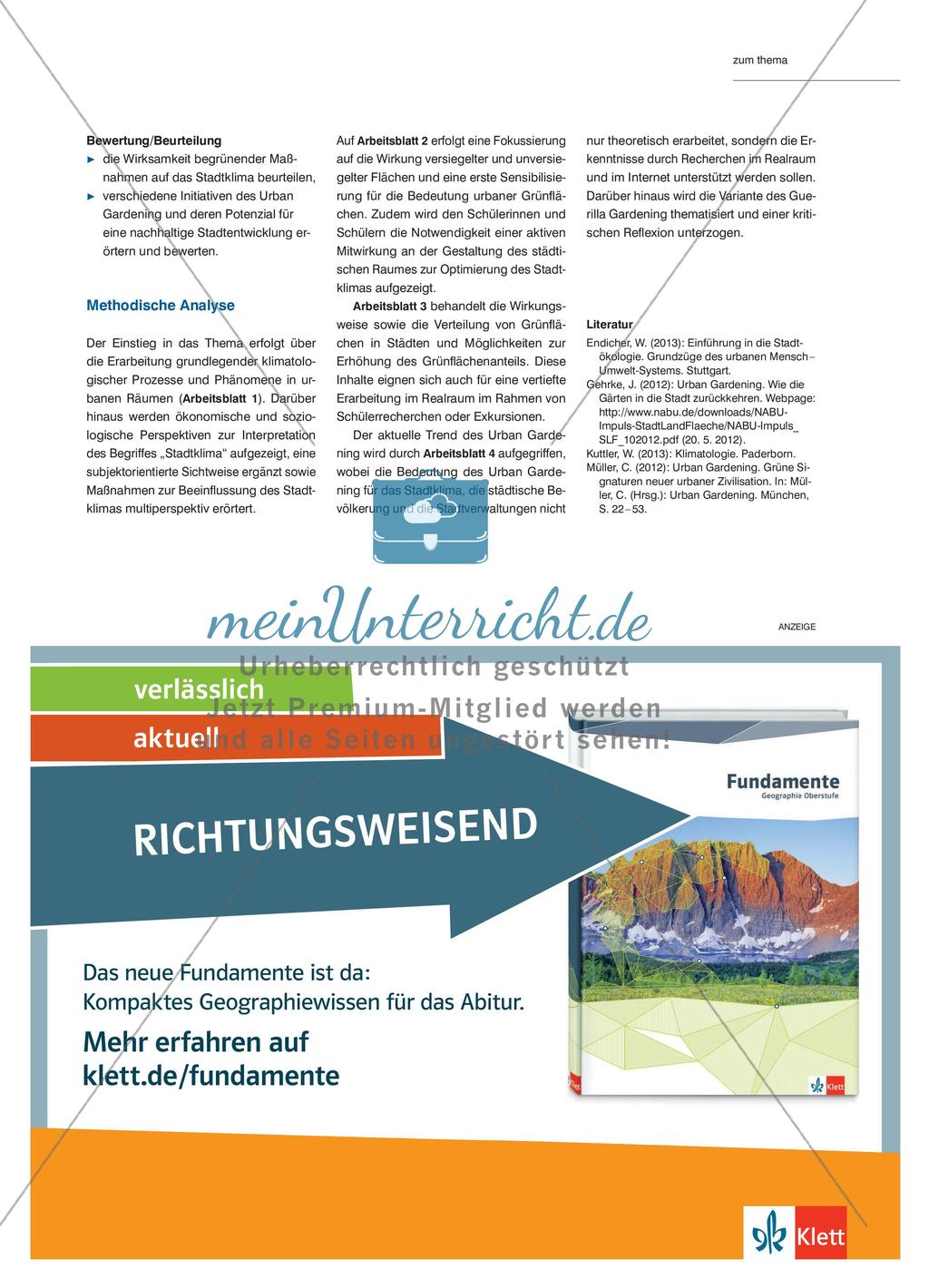 Das Stadtklima verbessern – aber wie?: Urban Gardening als Ressource einer nachhaltigen Stadtentwicklung Preview 6
