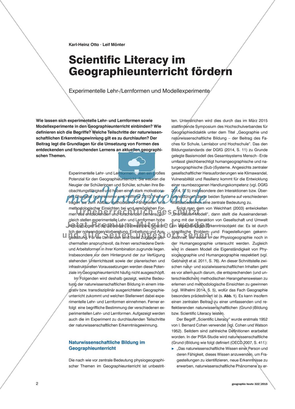 Scientific Literacy im Geographieunterricht fördern Preview 1
