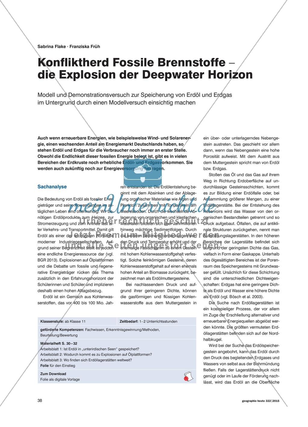 Konfliktherd Fossile Brennstoffe: die Explosion der Deepwater Horizon Preview 1