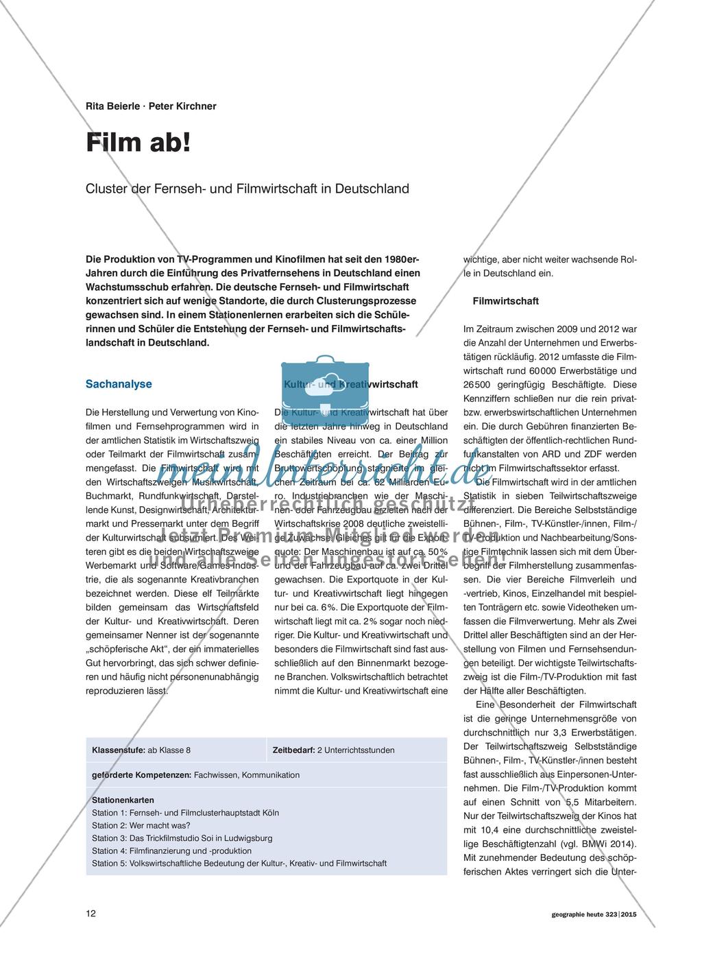 Film ab! - Cluster der Fernseh- und Filmwirtschaft in Deutschland Preview 1
