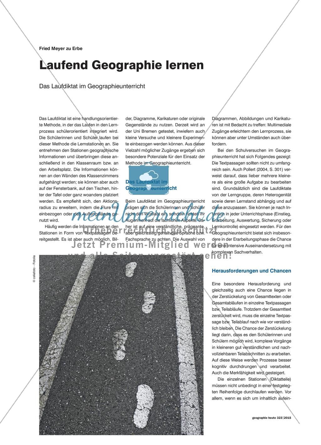 Laufend Geographie lernen - Das Laufdiktat im Geographieunterricht Preview 1