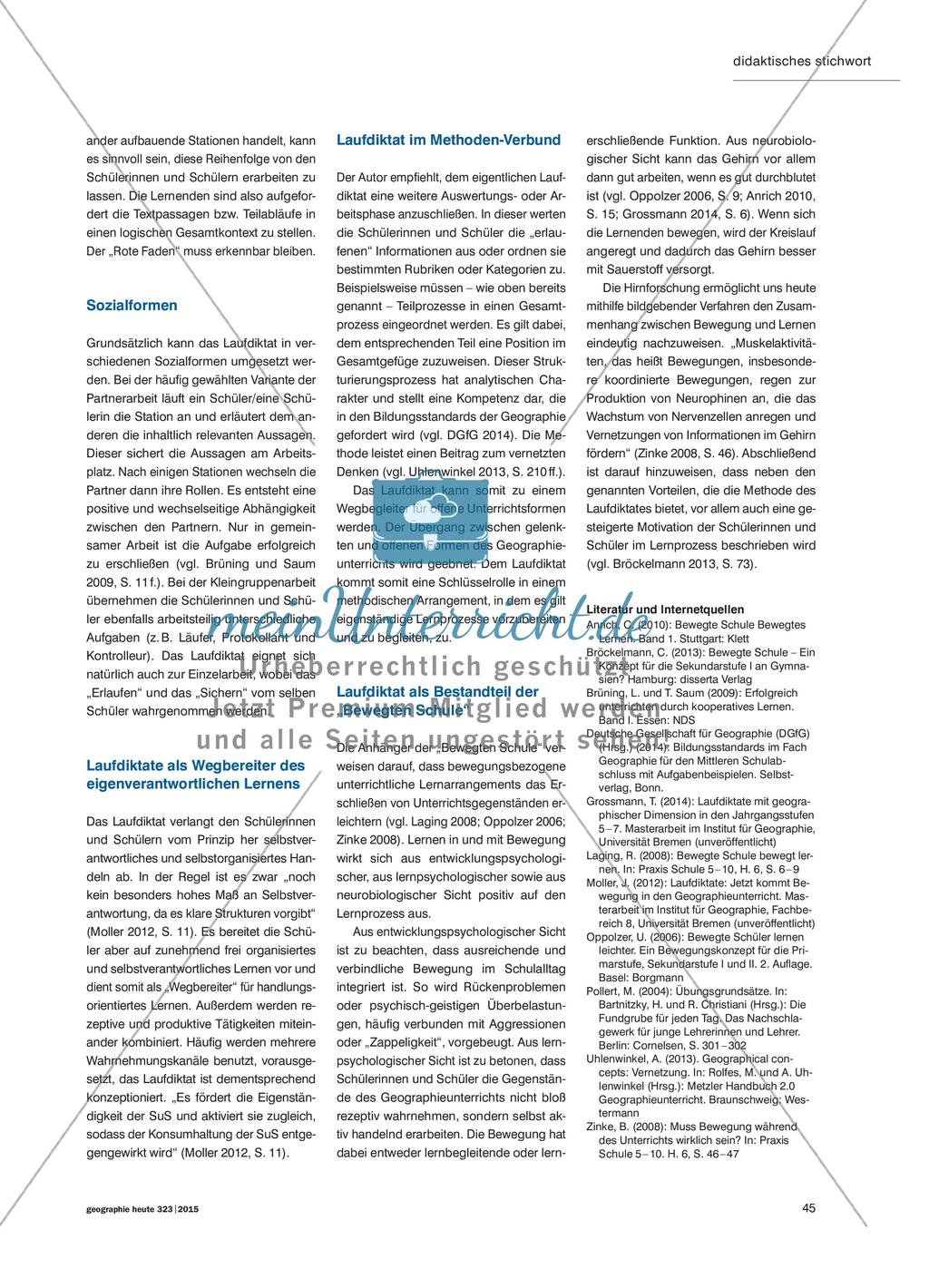 Laufend Geographie lernen - Das Laufdiktat im Geographieunterricht Preview 2