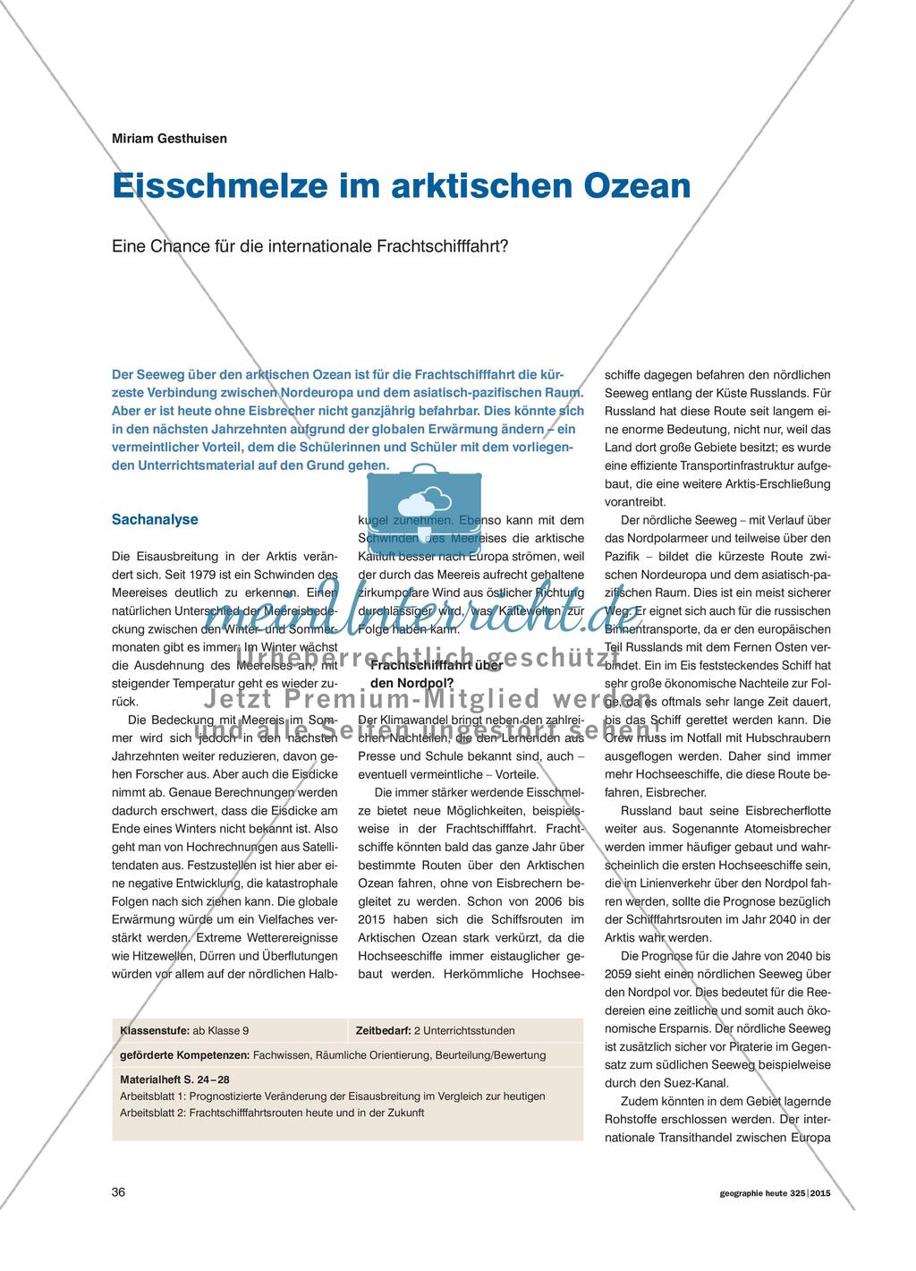 Eisschmelze im arktischen Ozean - Eine Chance für die internationale Frachtschifffahrt? Preview 1