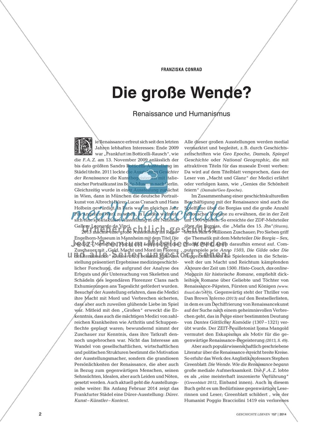 Die große Wende? - Renaissance und Humanismus Preview 1