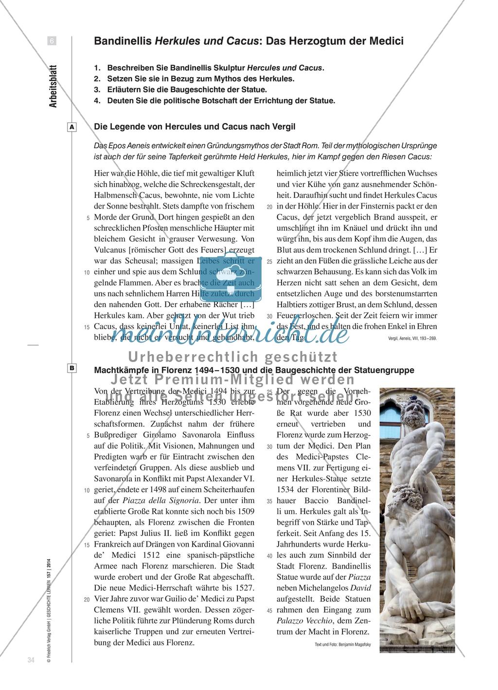 Kunst oder Herrschaftssymbole? - Die Skulpturen auf der Piazza della Signoria in Florenz Preview 9