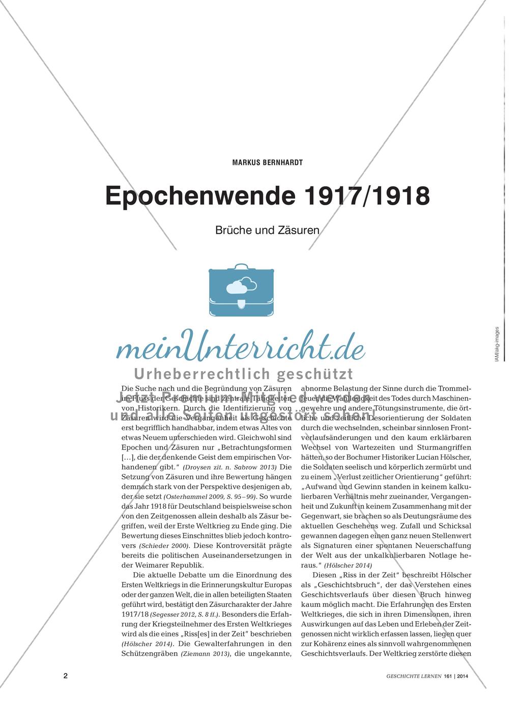 Epochenwende 1917/1918 - Brüche und Zäsuren Preview 1