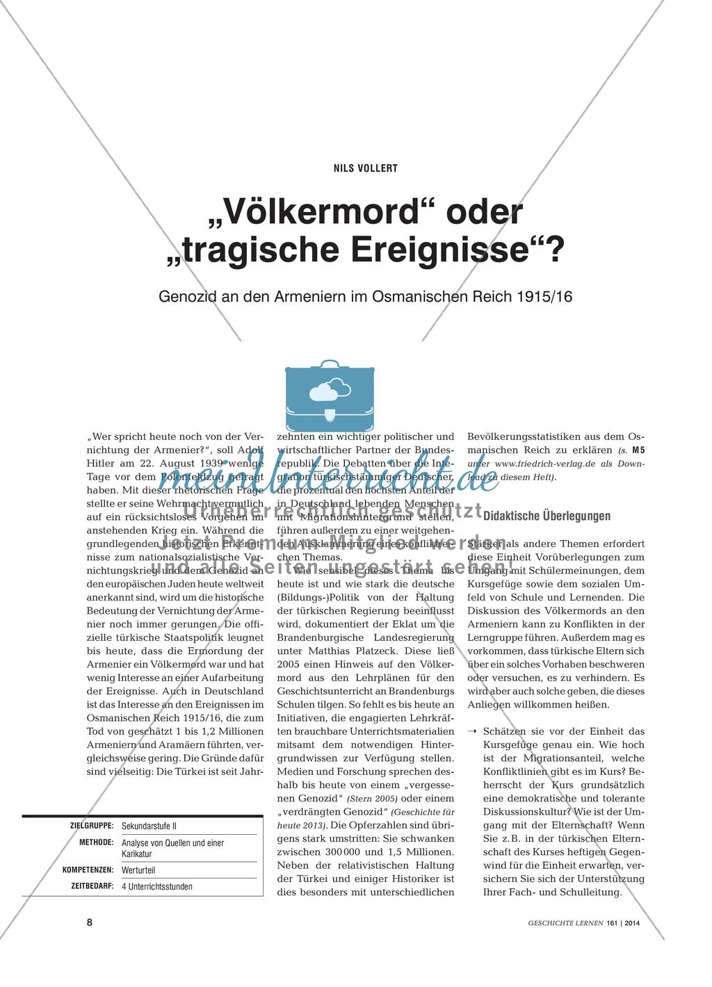 „Völkermord“ oder „tragische Ereignisse“? - Genozid an den Armeniern im Osmanischen Reich 1915/16 Preview 1