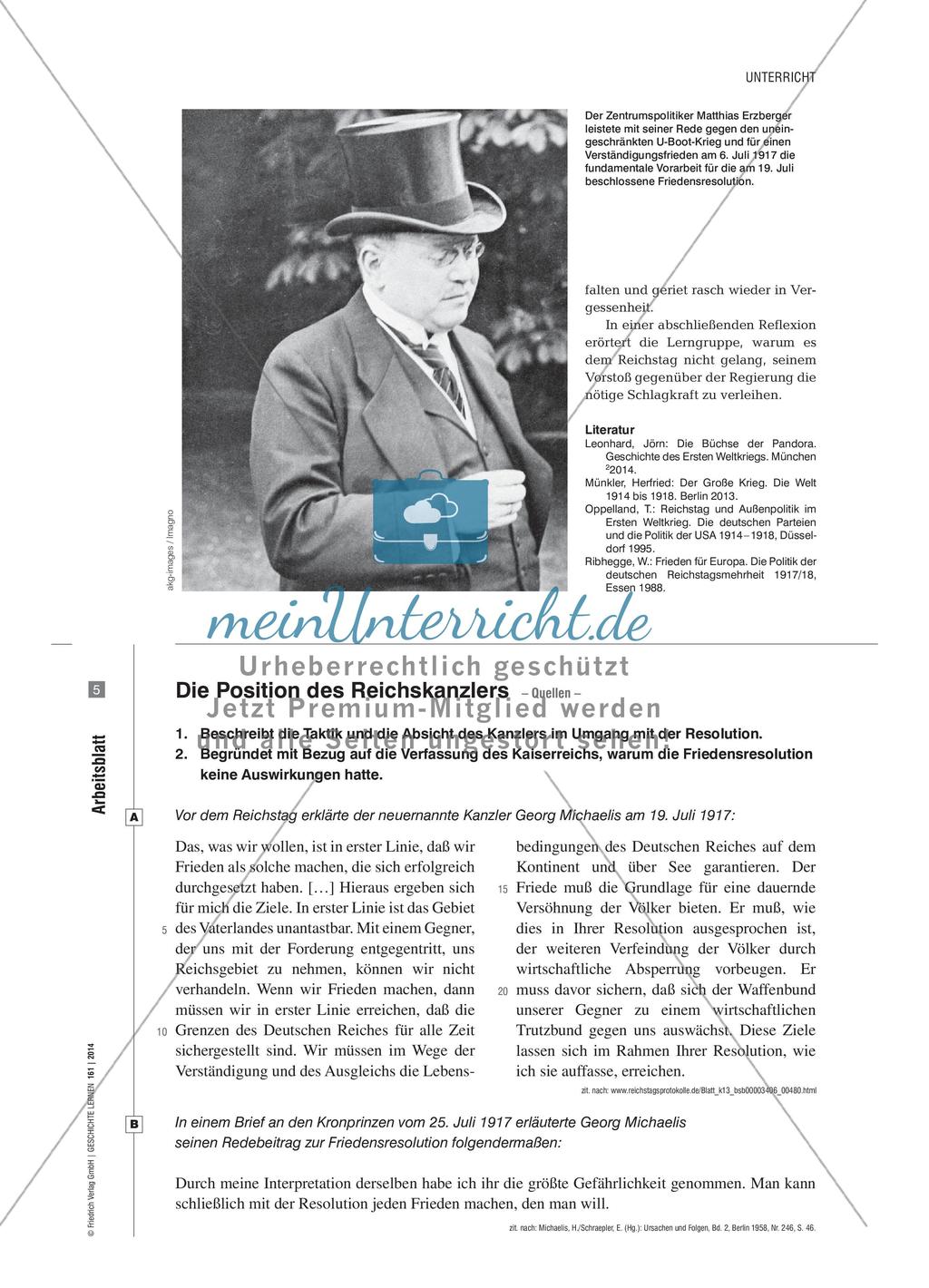Ein „Frieden der Verständigung“ - Die Friedensresolution des Reichstags vom 19. Juli 1917 Preview 3