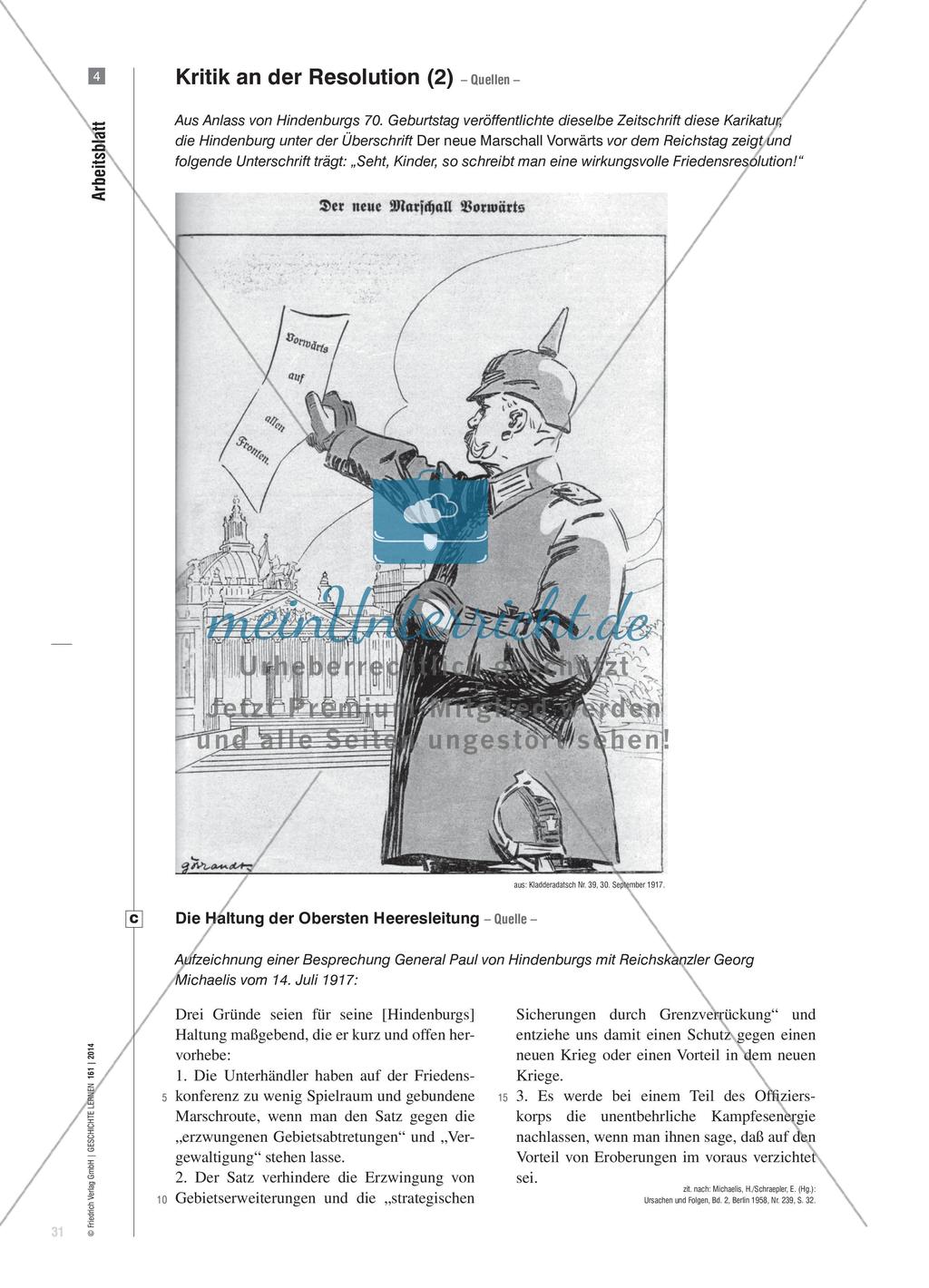 Ein „Frieden der Verständigung“ - Die Friedensresolution des Reichstags vom 19. Juli 1917 Preview 7