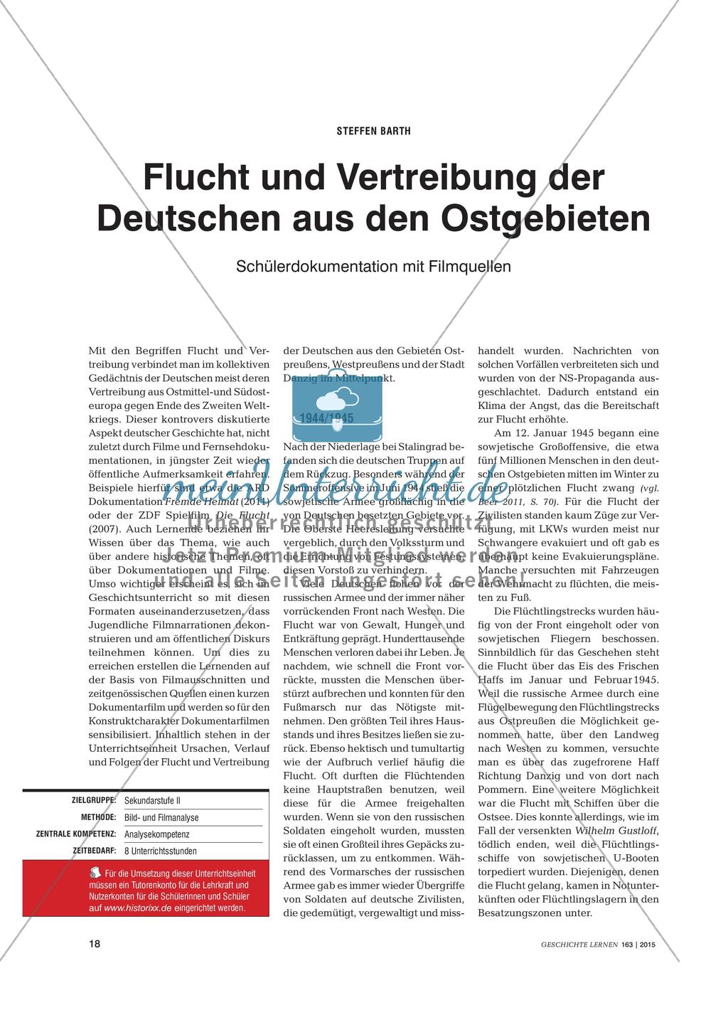 Flucht und Vertreibung der Deutschen aus den Ostgebieten Preview 1