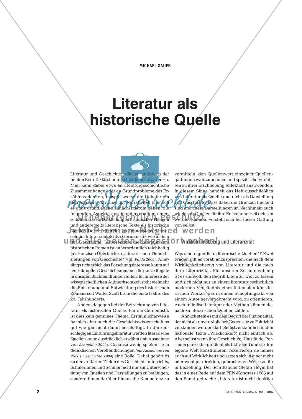 Literatur als historische Quelle Preview 1