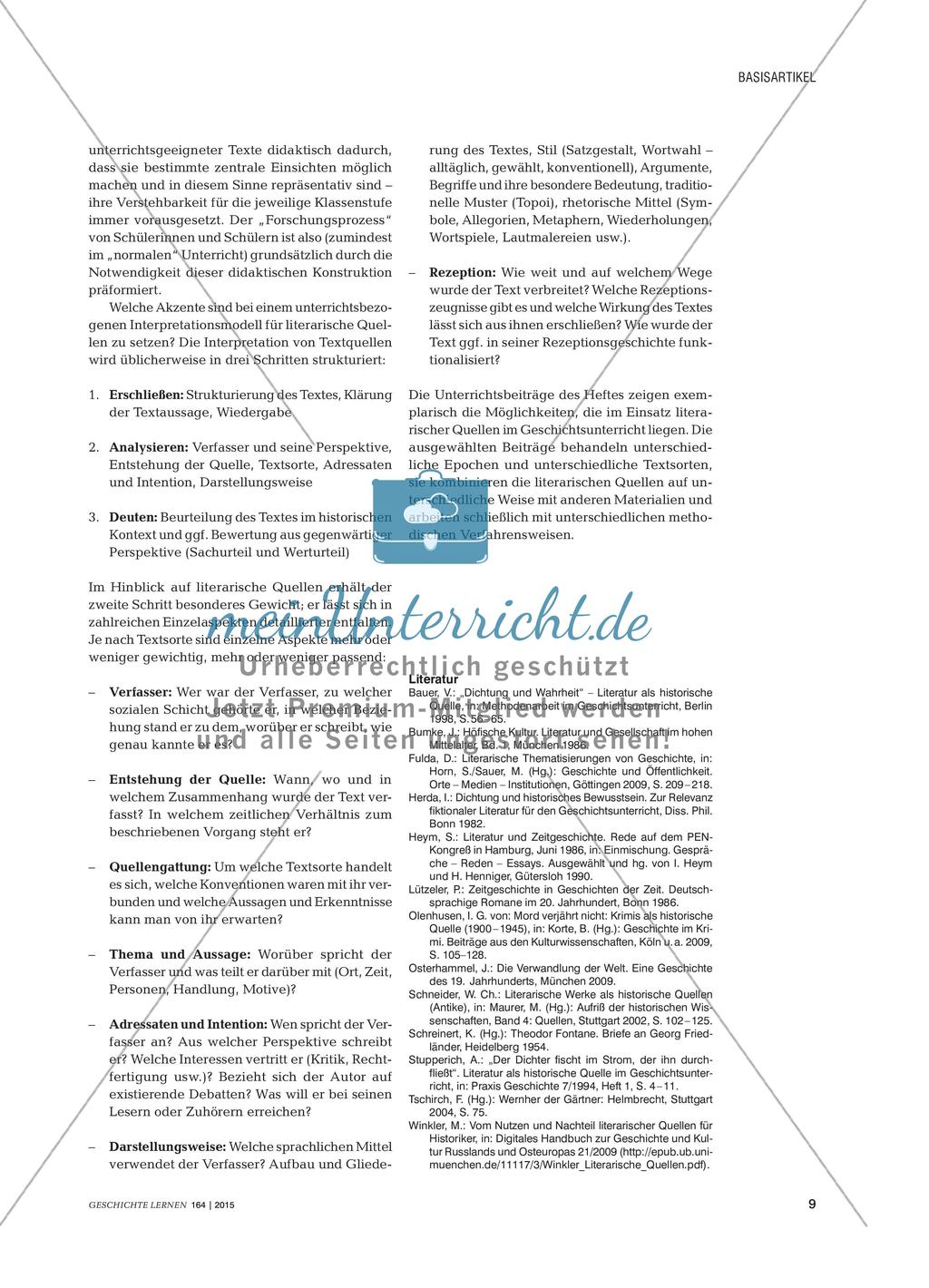 Literatur als historische Quelle Preview 8