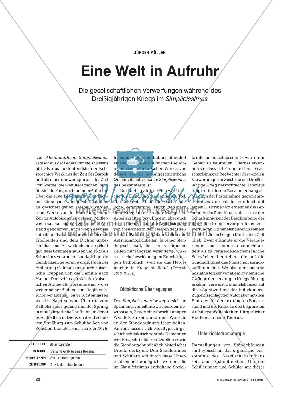 Eine Welt in Aufruhr - Die gesellschaftlichen Verwerfungen während des Dreißigjährigen Kriegs im Simplicissimus Preview 1