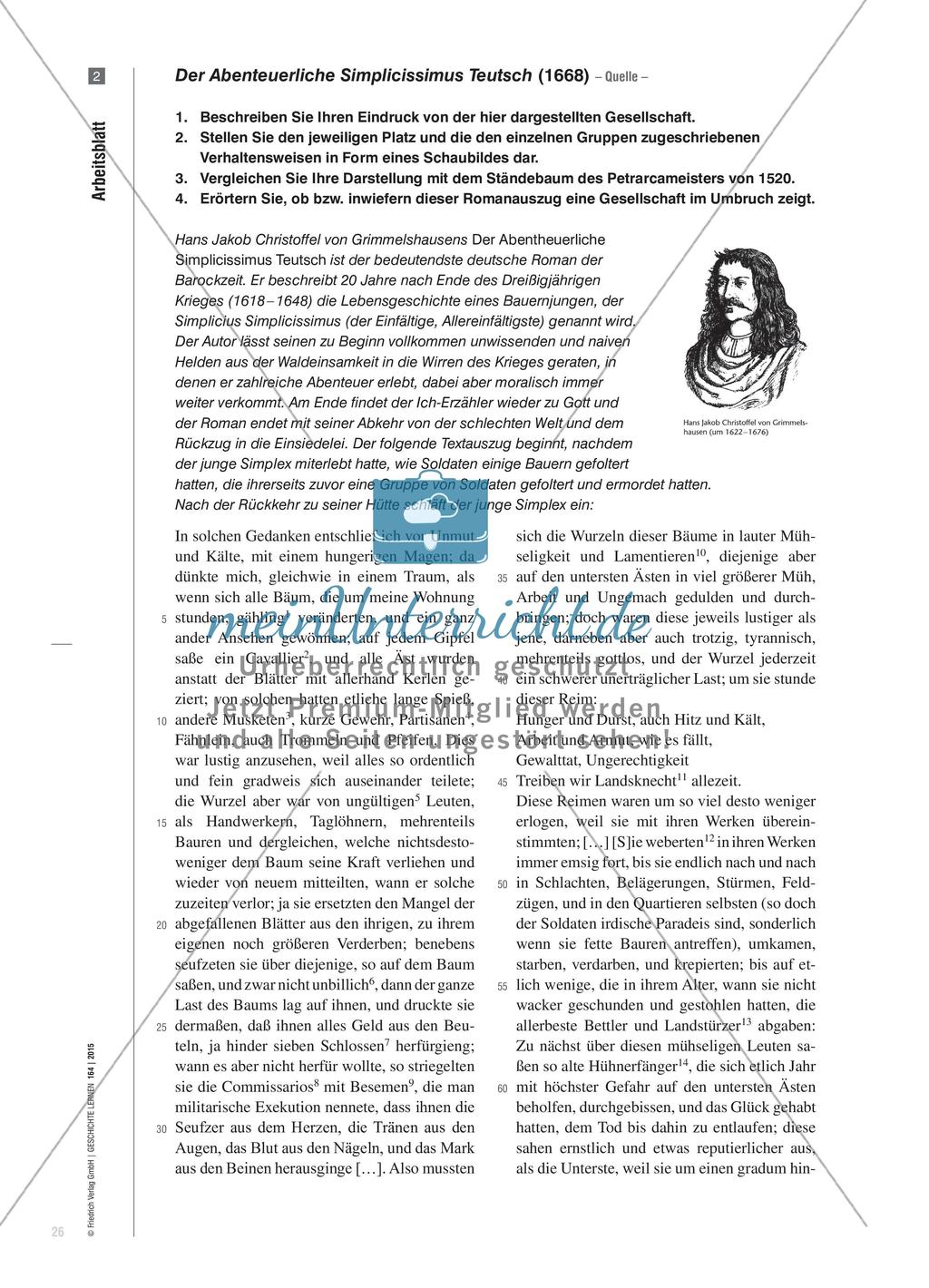 Eine Welt in Aufruhr - Die gesellschaftlichen Verwerfungen während des Dreißigjährigen Kriegs im Simplicissimus Preview 5