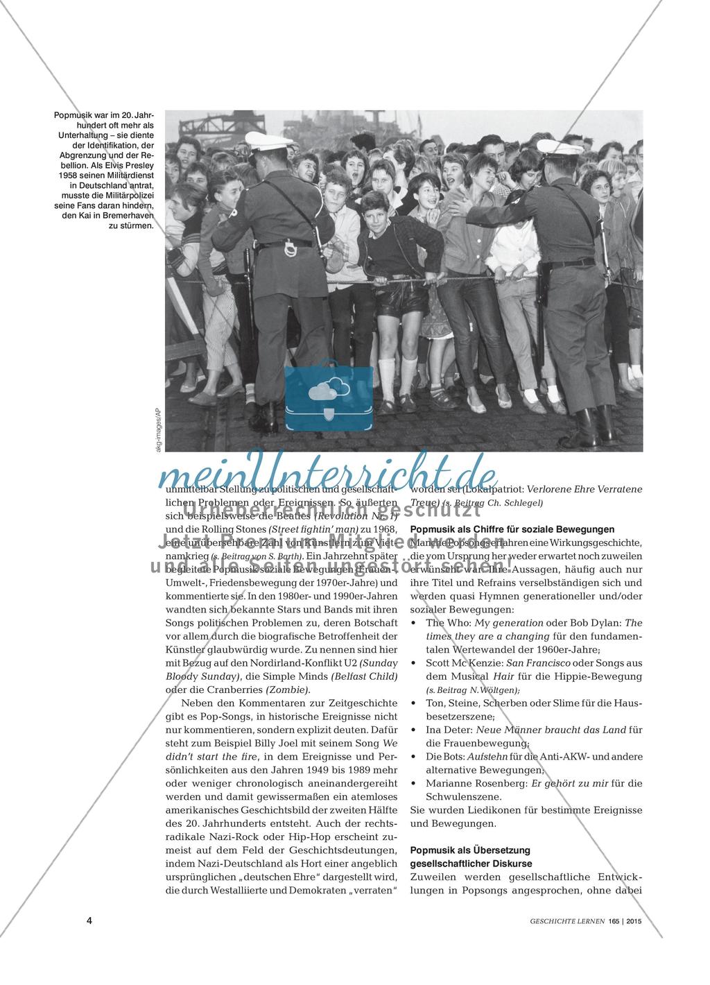 „Time is on my side“ - Popmusik im Geschichtsunterricht Preview 3