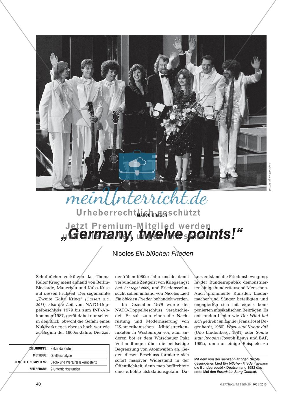 „Germany, twelve points!“ - Nicoles Ein bißchen Frieden Preview 1